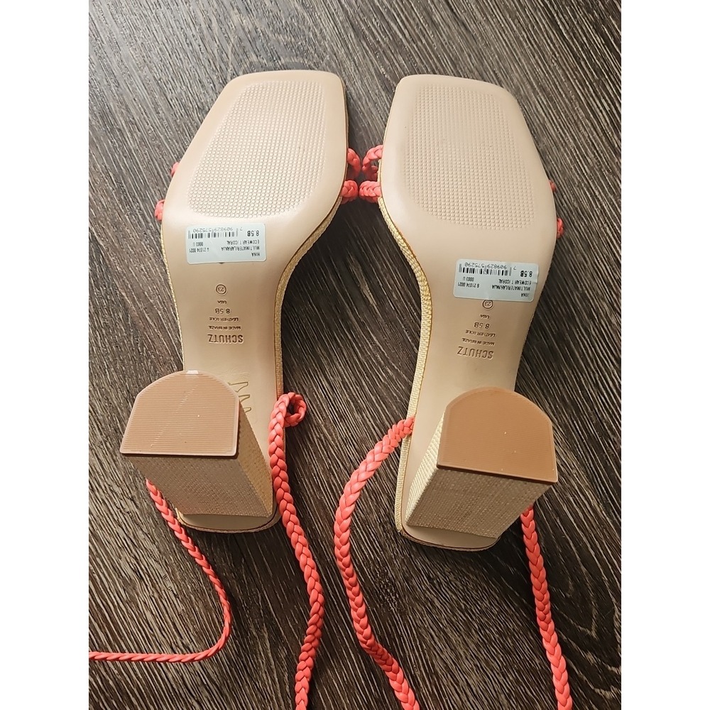 Schutz Hina Ankle Tie Block Heel Sandals Size 8.5 - Picture 7 of 9